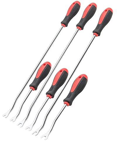 ROTATION 6PC Heavy Duty Car Vehicle Trim Clip Removal Set - color: Red_6pc