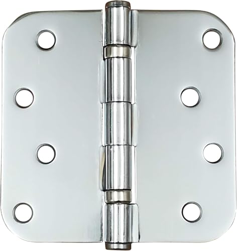 Ball Bearing Door Hinges Polished Chrome 4 Inch - 5/8 Inch Radius 12-Pack - color: Polished Chrome, size: 4" x 4" 5/8" radius (Pack of 12)