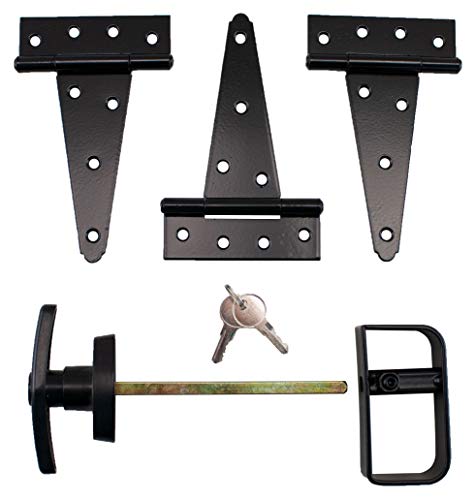 Shed Windows and More Single Door Hardware Kit (5" Hinge), T Handle and Screws - size: 5 Inch