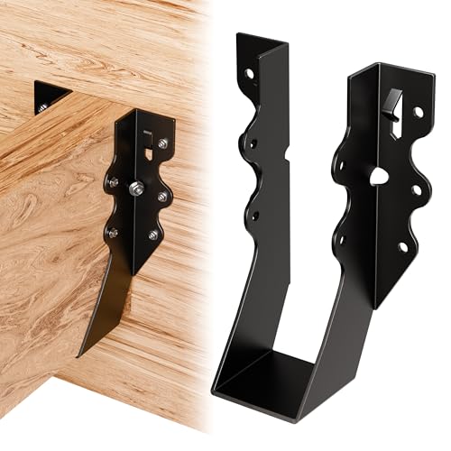 50 Pcs Black 2x6 Joist Hangers for Wood,18 Gauge Rafter Brackets, face Mount Joist Hangers, Hurricane Ties 2x6 Brackets for Shed/Barn/Coop/Porch/Truss, Structurally Sound and Aesthetically Pleasing - size: 50 Pcs 2x6, style: Black Joist Hanger