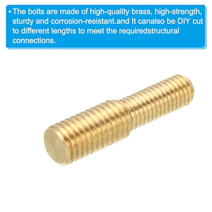 PATIKIL M8x20mm to M10x20mm Double End Threaded Stud Screw Bolt, 2 Pack Brass Rod Bolts Thread Reducer Adapter for Furniture Fastener, Hardware Connector - size: M8x20mm to M10x20mm