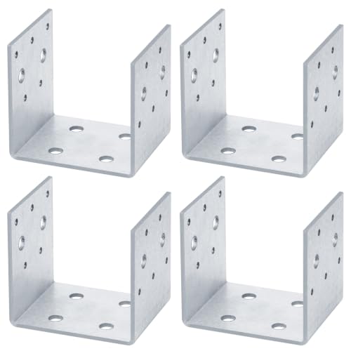 4 PCS 4x4 Post Bracket, Half Post Base for Deck, 11 Gauge