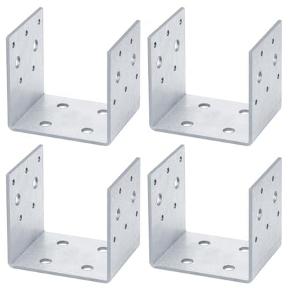 4 PCS 4x4 Post Bracket, Half Post Base for Deck, 11 Gauge