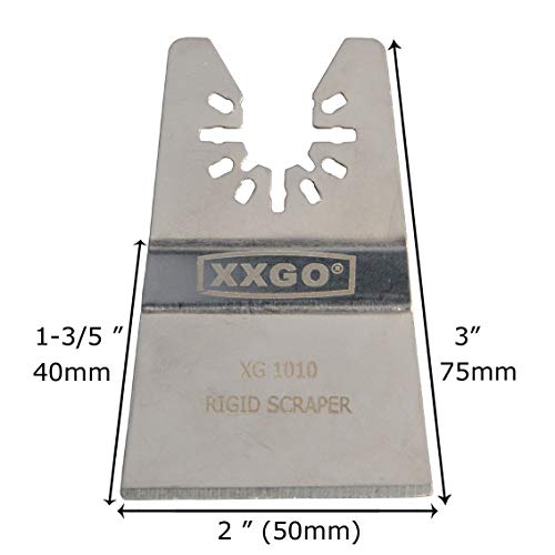 XXGO 20 Pcs Rigid Oscillating Tool Scraper Blades to Remove Tile Adhesive (Pack of 2) - size: Multi Tool Scraper Blade - 20 Pcs (Pack of 2)