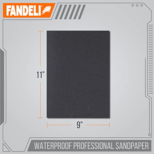 Fandeli | Waterproof Sandpaper | 1500 Grit | 25 Sheets 9'' x 11'' | For Car Polishing, Wooden Furniture Sanding and Metal Sanding | Water Resistant - style: 1500 Grit