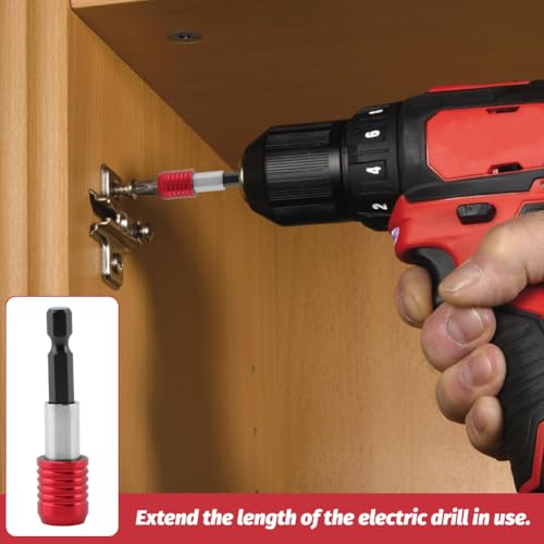 Impact Driver Bit Extension Set, 1/4 in Hex Magnetic Bit Holder, 4 Pc