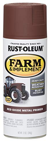 Rust-Oleum Farm & Implement Red Metal Oxide Primer Spray Paint - color: Red Metal Oxide Primer, size: 12 Ounce (Pack of 1)