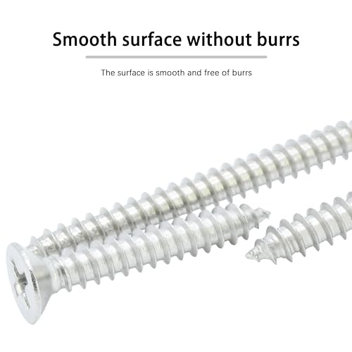 #10 × 1" Flat Head Phillips Wood Screw, Stainless Steel 304 (18-8), Self Tapping, Countersunk Head Sheet Metal Screws, 10 × 1-Inch, 75Pcs - color: Stainless Steel Screws, size: #10 x 1"
