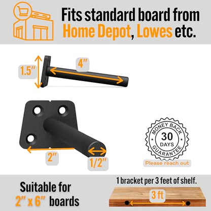 EVALD 4 Inch Floating Shelf Brackets, Hidden Shelf Brackets for Floating Shelves, Heavy Duty Shelf Bracket with Screws & Anchors, Floating Shelf Mount, Invisible Shelf Support (4 Pack) - size: 4 Inch, style: 4 Pack All-purpose