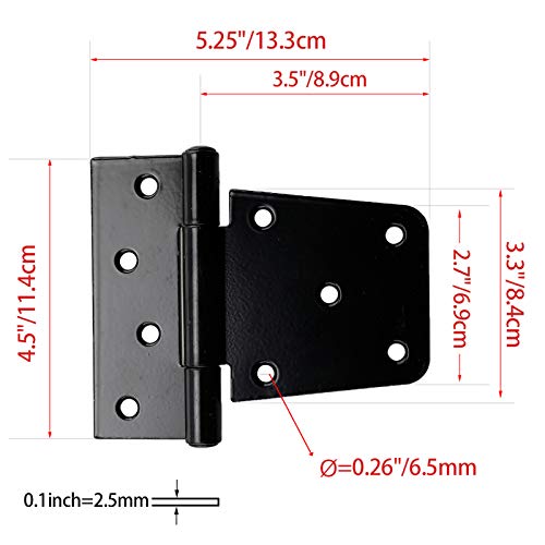 6 Pack 3.5 Inch Heavy Duty Gate Hinges, Barn Door Hinges with Screws