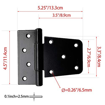 6 Pack 3.5 Inch Heavy Duty Gate Hinges, Barn Door Hinges with Screws