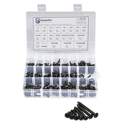 450Pcs Pan Head Phillips Wood & Sheet Metal Screws Assortment Kit, #4~#10
