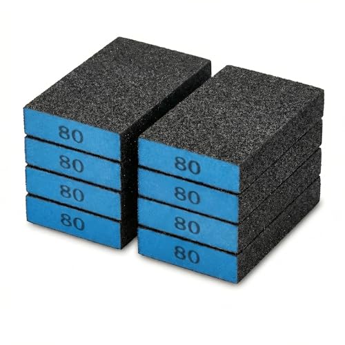 8 Pack Sanding Sponge Blocks,80 Grit Cuttable Washable Reusable Wet Dry Sanding Blocks for Drywall, Wall, Metal, Wood Furniture, Woodworking, Home Renovation - color: 80 Grit