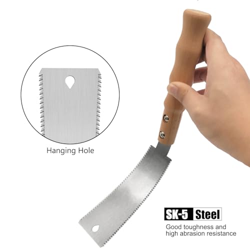 Japanese Hand Saw, 6 Inch Flush Cut Double-Sided Fine Teeth Wood Pull for Hardwood & Softwood Woodworking Trim (15/17TPI)