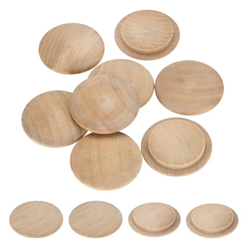 uxcell 20Pcs Wood Button Plugs, 35mm / 1.38" Hardwood Screw Hole Plug Mushroom Wooden Caps Buttons Beech Wood Plug for Furniture Woodworking Craft Decor (45mm x 35mm) - size: 45mm x 35mm