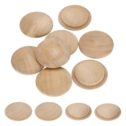 uxcell 20Pcs Wood Button Plugs, 35mm / 1.38" Hardwood Screw Hole Plug Mushroom Wooden Caps Buttons Beech Wood Plug for Furniture Woodworking Craft Decor (45mm x 35mm) - size: 45mm x 35mm