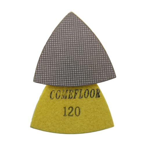 Triangular Diamond Polishing Pads for Corner Edge, Electroplated Sanding Pads for Oscillating Multi-Tools, 3’’(80mm), Grit 120, 4PCS - style: 120#