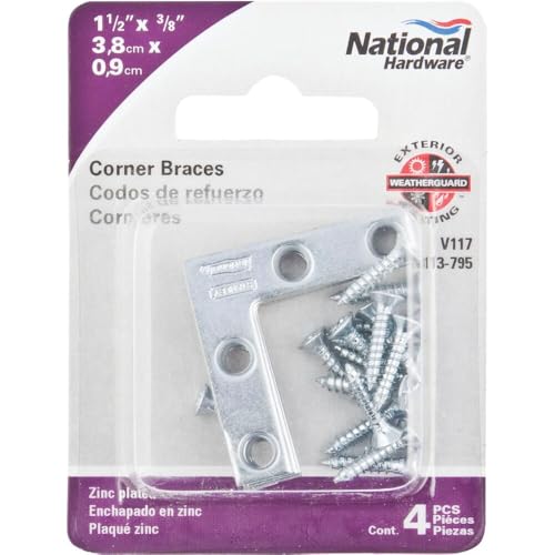 NATIONAL/SPECTRUM BRANDS HHI N113-795 1-1/2-Inch Corner Iron, 4-Pack