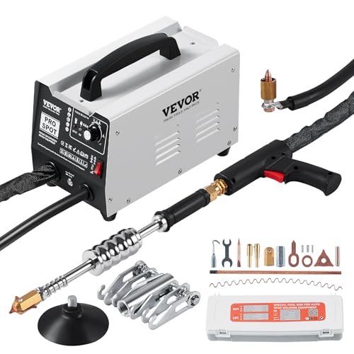 VEVOR Stud Welder Dent Repair Kit, 1.8KW Spot Welder Dent Puller with Auto/Manual Welding & 7 Versatile Modes, 110V Auto Body Spot Welding Dent Puller Machine for Car, Truck Dent Repair - style: Auto/Manual Welding