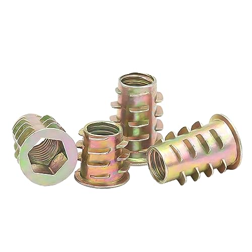 Qrity 20 Pcs Threaded Inserts, Threaded Inserts for Wood M5x10mm, Zinc Alloy Threaded Insert Nuts, Interface Hex Socket Drive - size: M5 x 10mm