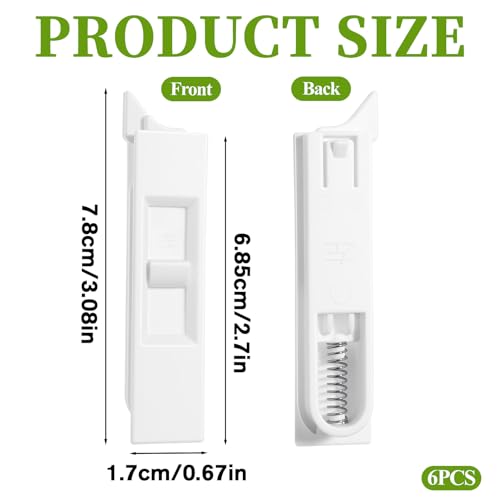 6 PCS Window Latch Replacement, White Window Tilt Latch Vinyl Spring Sliding Windows Latch Lock Snap in Windows Locks for Home Window Accessories Parts