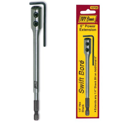 IVY Classic 10700 6-Inch Wood Spade Bit Extension, High-Carbon Steel, 1/Card - size: 6" Extension
