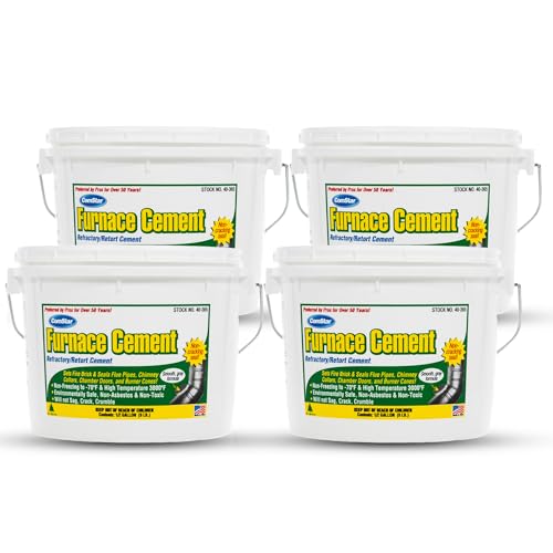 Furnace Cement 1/2 gal RTU Refractory & Retort 3000F High Temp 4PC - size: A9). 1/2 Gallon (Pack of 4)