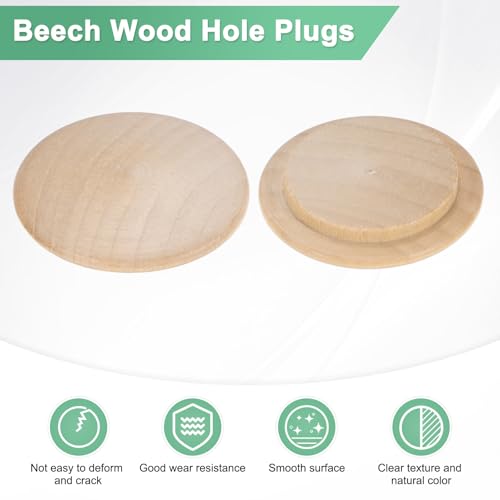 M METERXITY 25-Pack Wood Plugs for Screw Holes, 40 x 30mm Beech Button Wood Top Plugs for Furniture/Stair/Chair/Craft, Flat Head Decorative Wooden Cover - size: 40x30mm