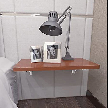 YUMORE Folding Shelf Brackets, 8 Inch Heavy Duty L Bracket, White, 2 Pack - color: White, size: 8 Inch