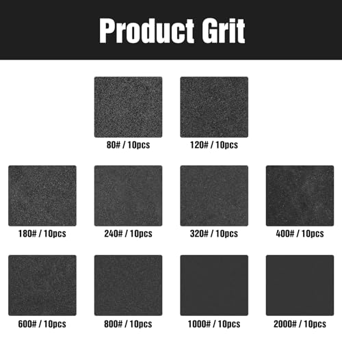 100 Pcs 5 inch Wet Dry Sanding Discs 80-2000 Grit Assorted - style: 100 Pcs-MIX Grit