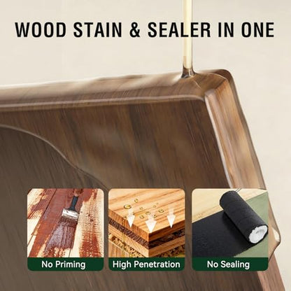 Penetrating Wood Stain and Sealer in One - 1 Gallon & Light Oak - color: Light Oak, size: 1 Gallon