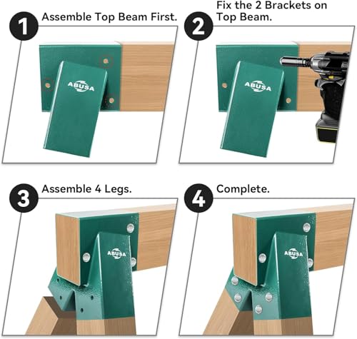 ABUSA Heavy Duty Swing Sets Brackets Including 2 Green A-Frame Swing Set Brackets 2 Green Swing Seats and 4 Greenn Swing Hangers for Playground Equipment Mounting Parts Hardware Included (G007) - color: G+g