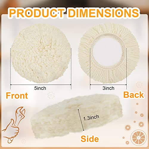 Tallew 6 Pcs Wool Buffing Pads Hook Loop for Drill Polisher, 3 Inch - size: 3 Inch
