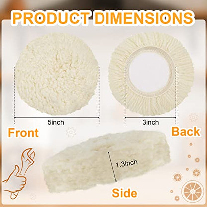 Tallew 6 Pcs Wool Buffing Pads Hook Loop for Drill Polisher, 3 Inch - size: 3 Inch