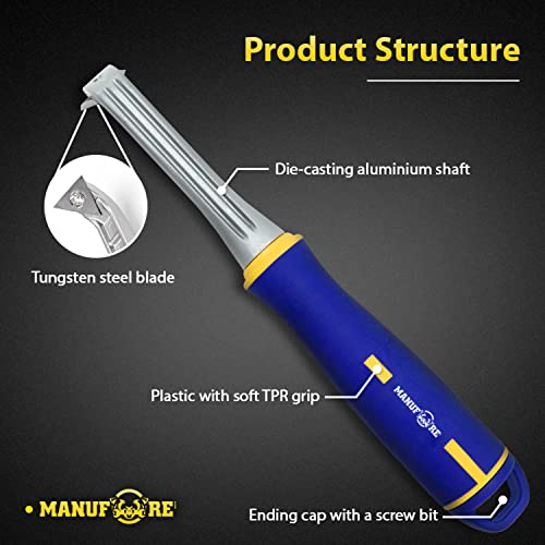 MANUFORE Carbide Paint Scraper with 2" Double-edged Tungsten Steel Blade - size: 2in carbide scraper