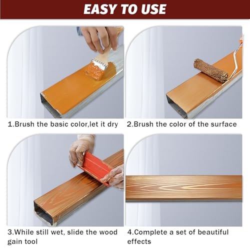 6 Pcs Wood Grain Tool Set, DIY Wood Graining Tool for Wall; Furniture, Soft Rubber Wood Grain Painting Tool, Textured Pattern Roller for Home Decoration