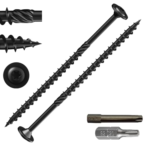Wensilon #12 x 5 Black Lag Screws,Construction Screw,24PCS 1lbs 5.5x125mm - color: Black, size: #12 x 5"
