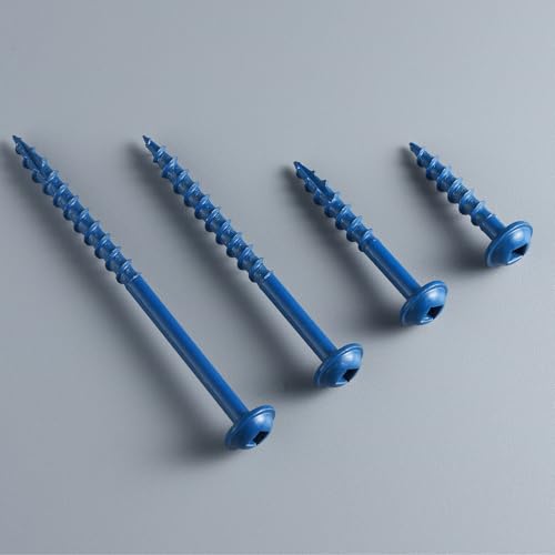 Pocket Hole Screws 1 Inch, 150Pcs, Anti-Rust Blue Coated Pocket Screws #8 x 1, Exterior Wood Screws, Coarse Thread, Washer Head Square Drive, Self-Tapping Tip, with Drive Bit - size: #8 x 1"