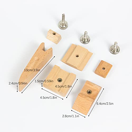 3Pcs Wooden Sandpaper Block Set, Bevel Wedge Hand Sanding Block