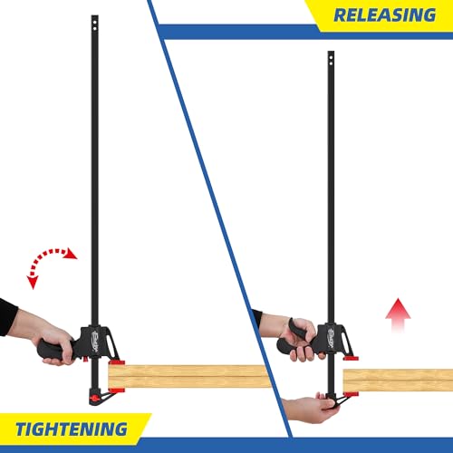 36" Bar Clamps for Woodworking 2-Pack, One-Handed Clamp/Spreader, Light-Duty Quick-Change F Clamp with 130 LBS Load Limit, Ideal for Woodworking/Carpentry/Home Improvement/DIY
