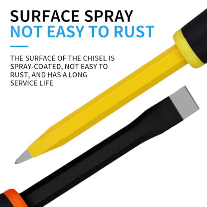 Heavy-Duty Masonry Chisel Set with Protective Handle