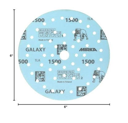 Mirka Galaxy Multifit 6 Inch Ceramic Discs, 1500 Grit, Hook & Loop, 50 Pack - size: Grit 1500