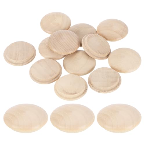 uxcell 12Pcs Wood Button Plugs, 25mm/0.98" Hardwood Screw Hole Plug Mushroom Wooden Caps Buttons Wood Plug for Furniture Woodworking Craft Decor (30mm x 25mm) - size: 30x25mm