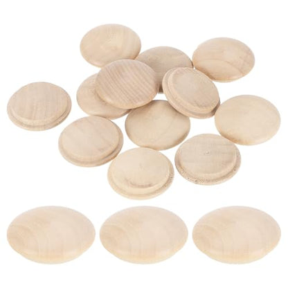 uxcell 12Pcs Wood Button Plugs, 25mm/0.98" Hardwood Screw Hole Plug Mushroom Wooden Caps Buttons Wood Plug for Furniture Woodworking Craft Decor (30mm x 25mm) - size: 30x25mm