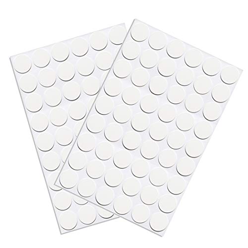 Self-Adhesive Screw Hole Stickers PVC Cover Caps Dustproof for Wooden Furniture Cabinet 21mm 2 Sheets/108 Pcs White - color: White