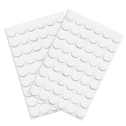 Self-Adhesive Screw Hole Stickers PVC Cover Caps Dustproof for Wooden Furniture Cabinet 21mm 2 Sheets/108 Pcs White - color: White