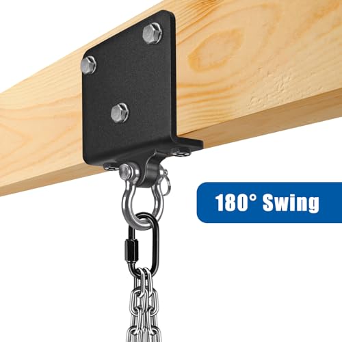 Dolibest Heavy Punching Bag Hanger, I-Beam Mount for Boxing Muay Thai, Wood Beam Hook for Weight Strength Training Systems, Aerial Yoga & Hammock, Resistance Band (1000 LB Capacity) - color: Black beam hanger- 180° rotation