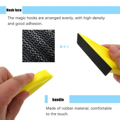 Micro Hand Sanding Block Mini Foam Sander Hook And Loop Backing Plate (Yellow) - color: Yellow