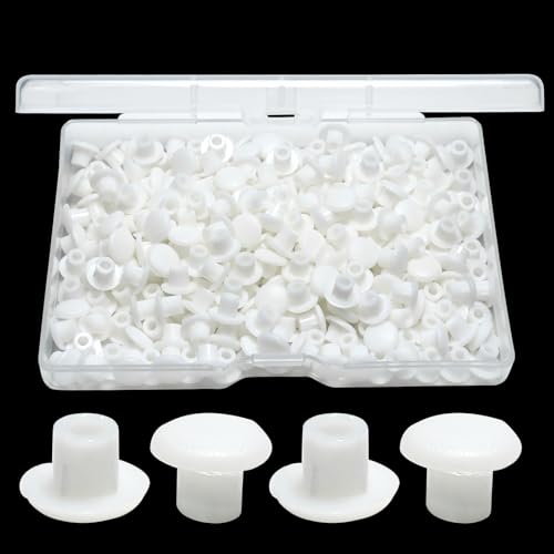 300Pcs 3/16" Plastic White Hole Plugs, Screw Hole Covers - color: White, size: 300pcs*0.19"(5mm)