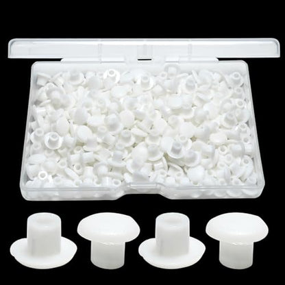 300Pcs 3/16" Plastic White Hole Plugs, Screw Hole Covers - color: White, size: 300pcs*0.19"(5mm)